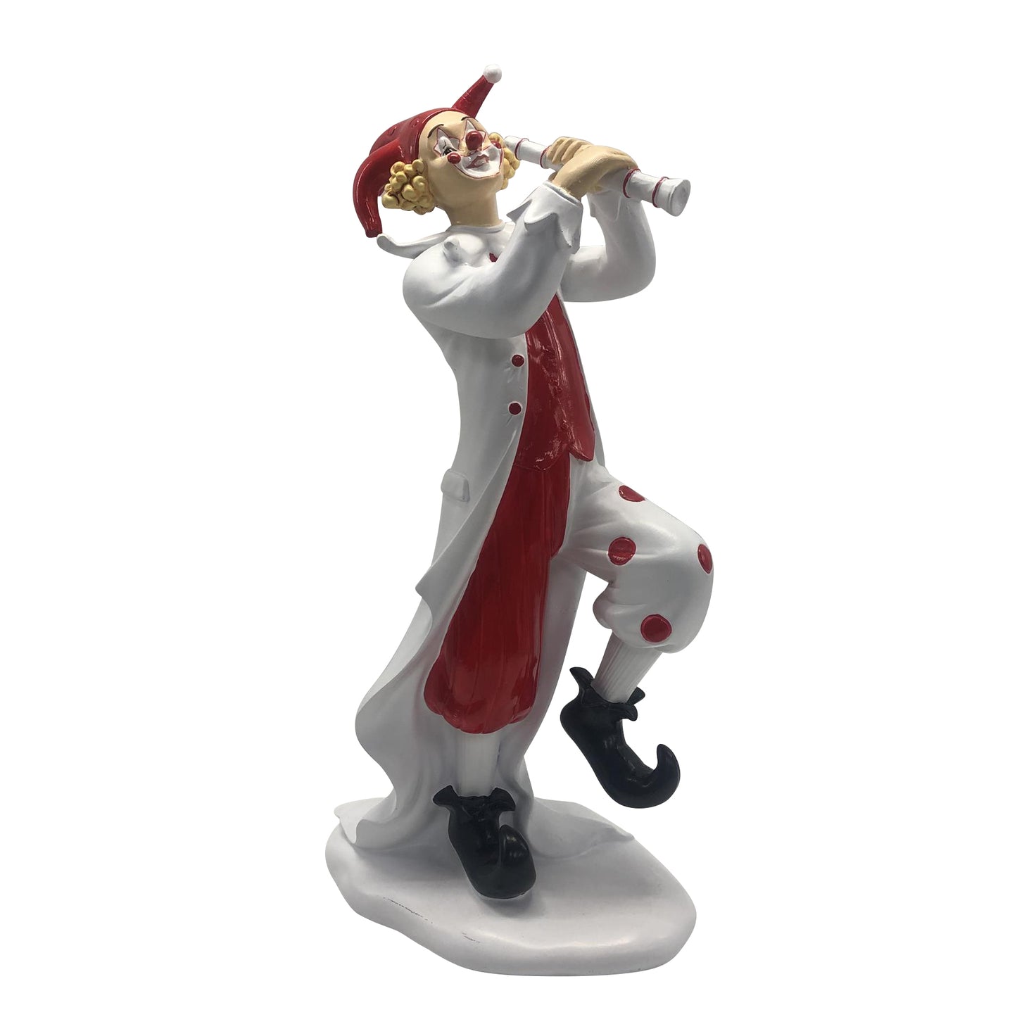 Art. 30067 Clown rot/weiß mit Flöte 22cm