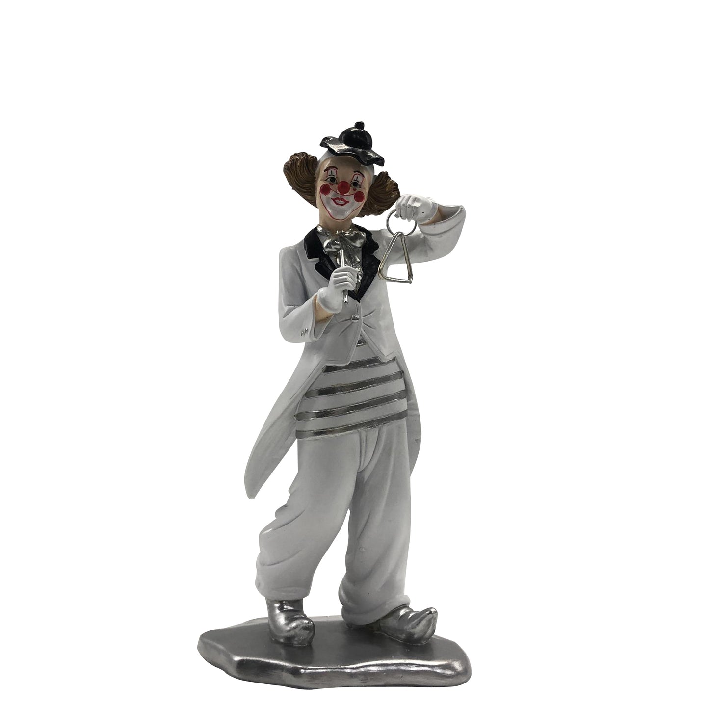 Art. 30082 Clown mit Triangel weiß/schwarz 22cm