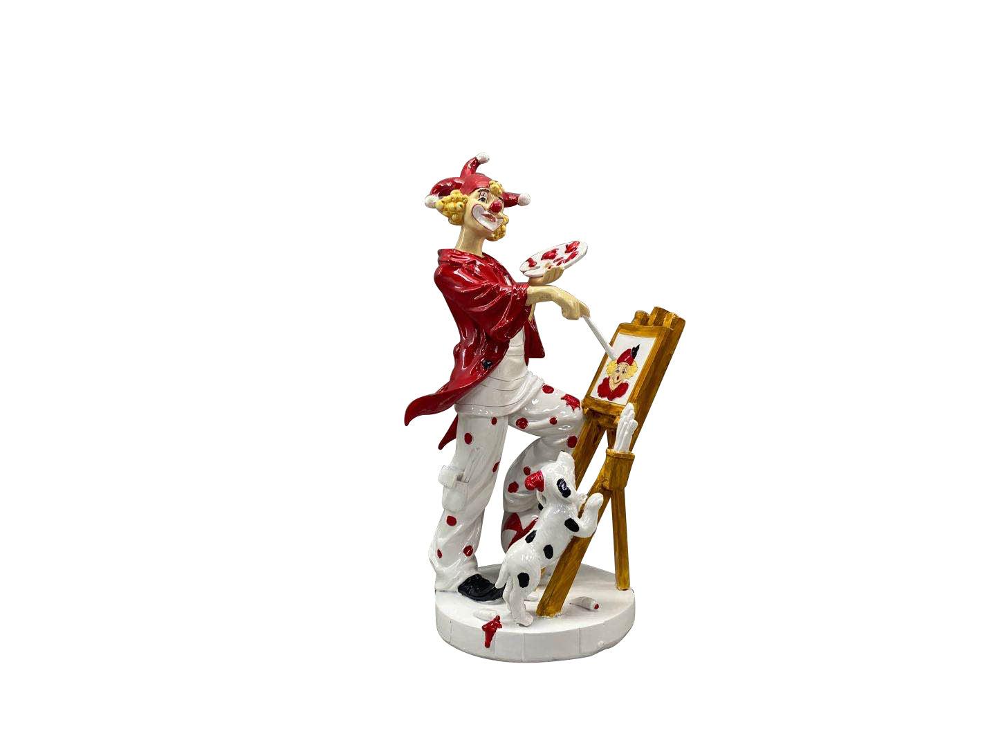 Art. 30083 Clown mit Staffelei rot/weiß 22cm