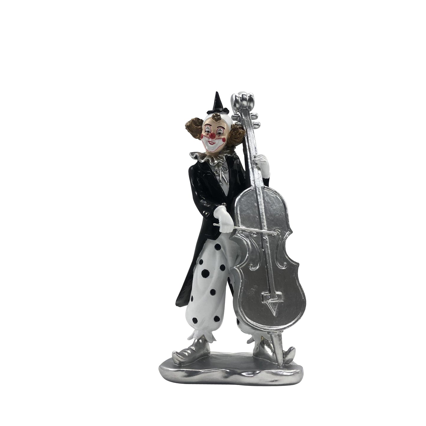 Art. 30094 Clown mit Kontrabass weiß/schwarz 22cm