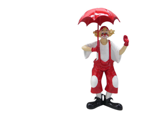 Art. 30059 Clown mit Schirm rot/weiß 22cm