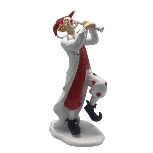 Art. 30067 Clown rot/weiß mit Flöte 22cm