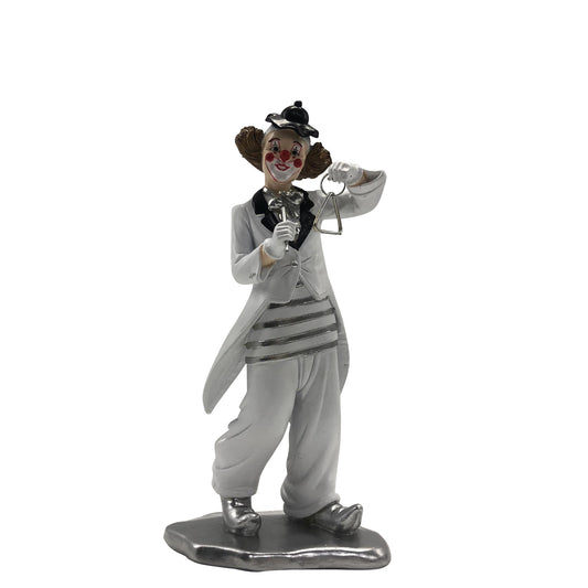Art. 30082 Clown mit Triangel weiß/schwarz 22cm