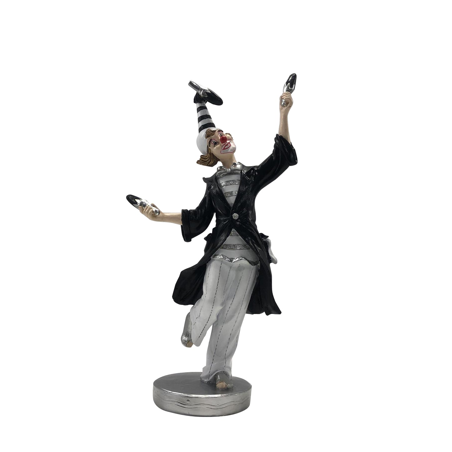 Art. 30090 Clown mit Kegeln weiß/schwarz 22cm