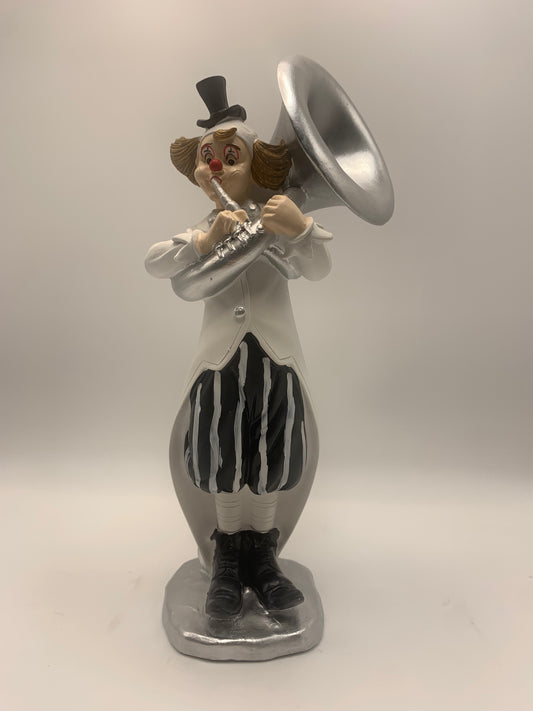 Art. 30092 Clown mit Tuba weiß/schwarz 22cm