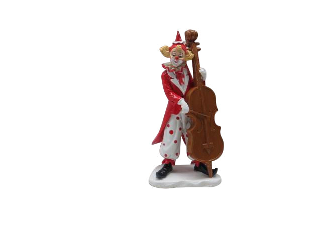Art. 30093 Clown mit Kontrabass rot/weiß 22cm